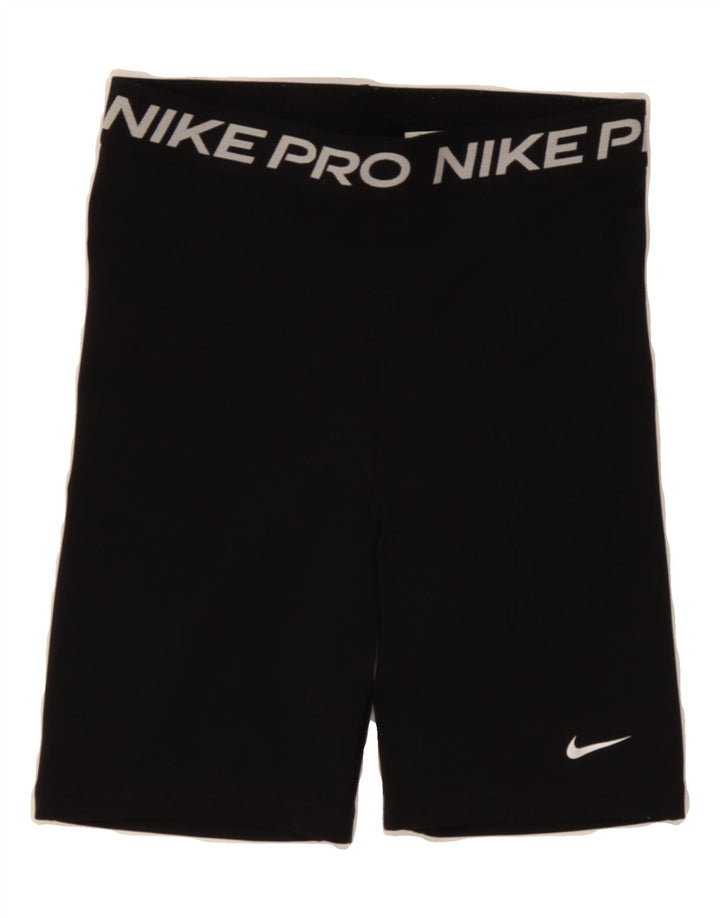 NIKE Womens Graphic Sport Shorts UK 8 Small  Black Polyester Vintage Nike and Second-Hand Nike from Messina Hembry 