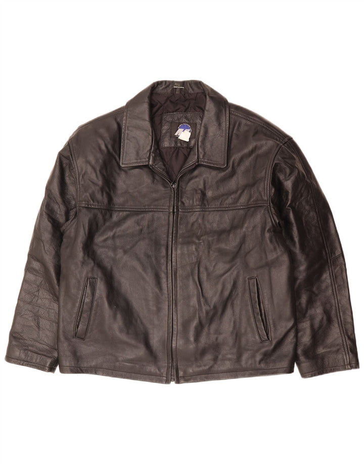 Veste en cuir homme vintage UK 42 XL Cuir noir