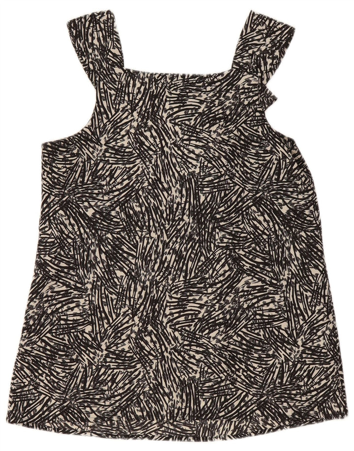 MOSSIMO Chemisier sans manches à motif abstrait pour femme UK 6 XS Noir