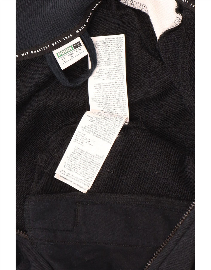 Puma Veste de survêtement courte pour femme UK 16 Large Noir Colourblock