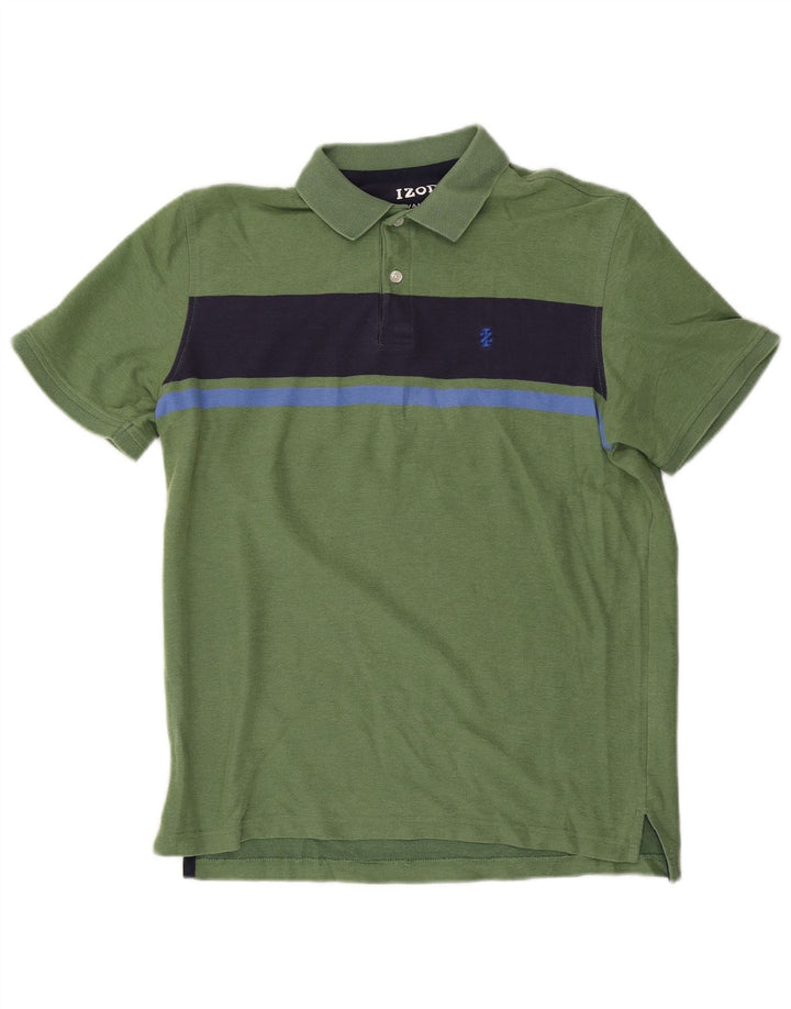 IZOD Polo Homme Vert Moyen Colourblock Coton