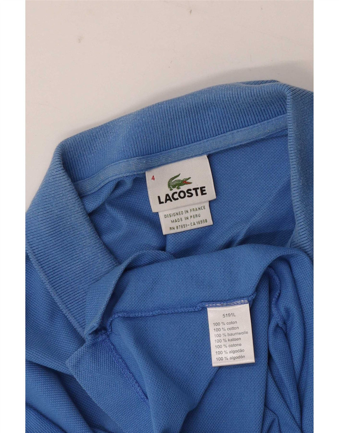 Lacoste Polo Homme Taille 4 Coton Bleu Moyen
