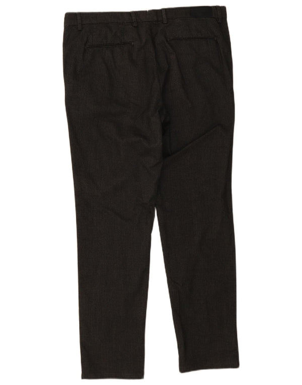 Trussardi Pantalon Chino Slim Homme IT 52 XL W36 L31 Gris Chevrons Coton