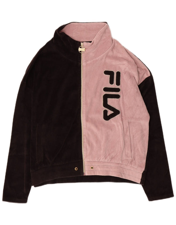 Fila Veste de survêtement graphique surdimensionnée pour femme UK 18 XL Noir