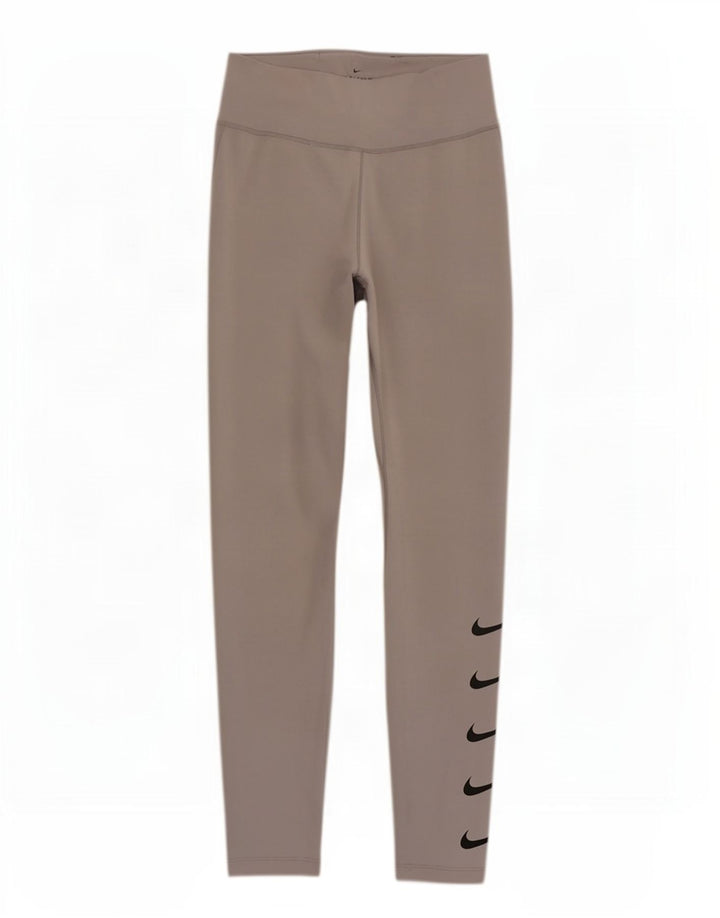 Nike Legging graphique Dri Fit pour femme UK 12 Gris moyen Polyester