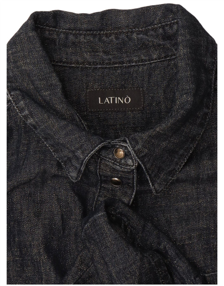 chemise femme vintage UK 12 Bleu Marine Moyen