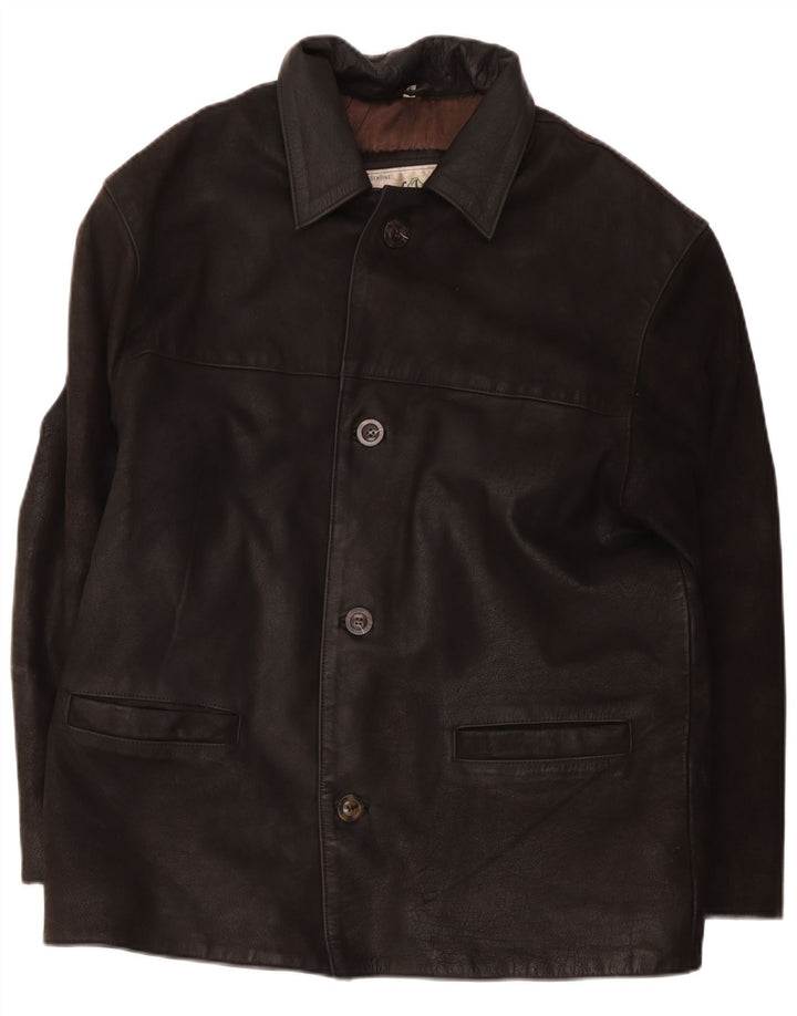 veste en cuir homme vintage UK 40 Grand Marron