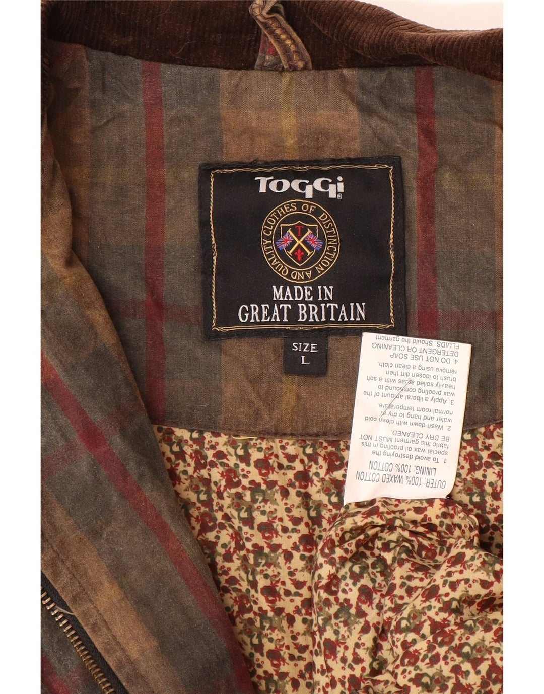 Toggi Veste militaire pour femme UK 16 Grand coton à carreaux marron