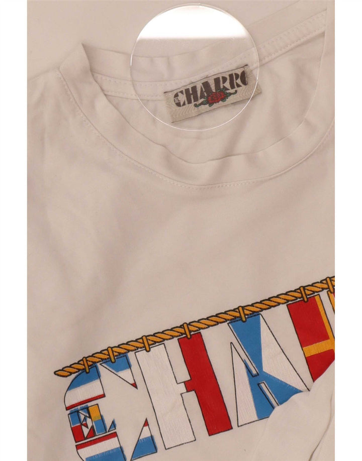 Charro T-Shirt Graphique Homme Blanc Moyen