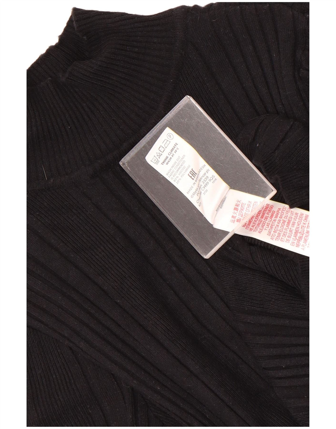 Marks & Spencer Haut à manches longues pour femme UK 10 Small Noir Viscose