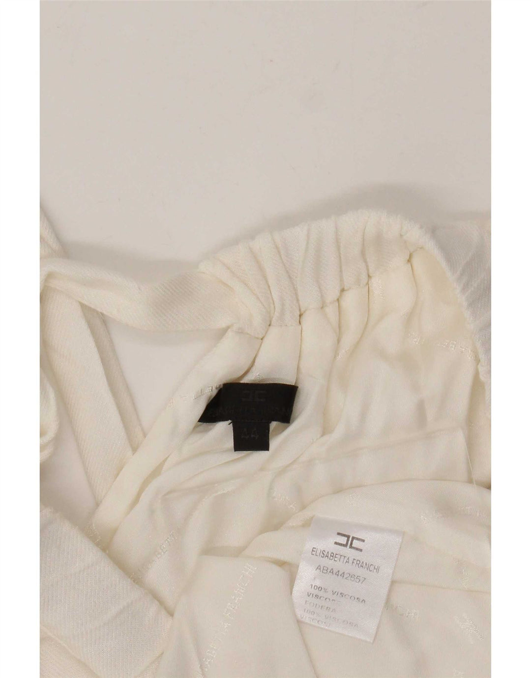 Elisabetta Franchi Robe à épaules dénudées pour femme IT 44 Viscose blanc moyen
