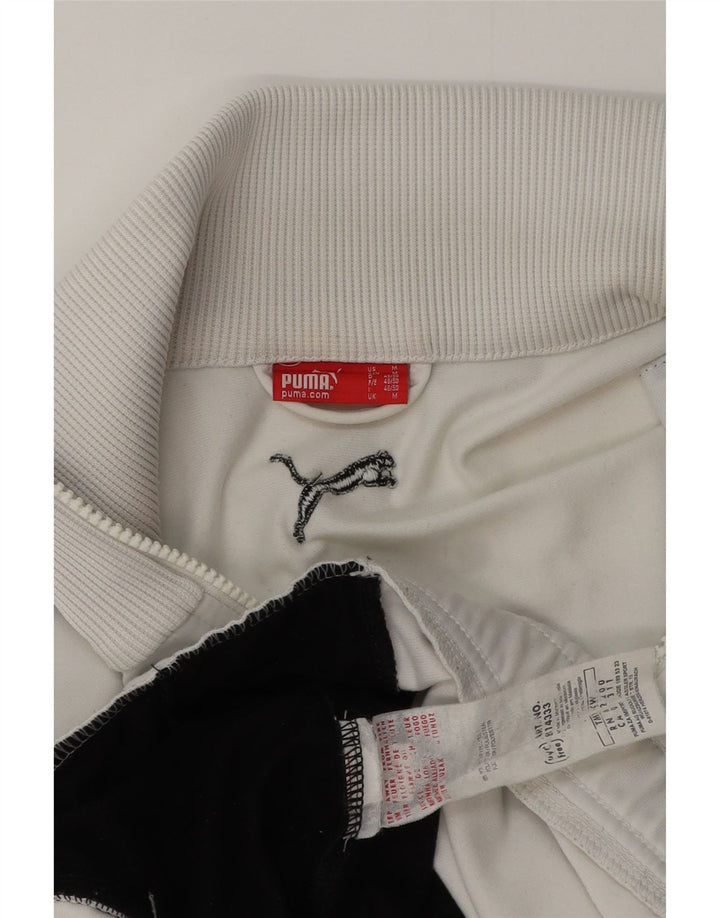Puma Veste de Survêtement Homme Blanc Moyen Polyester Colorblock