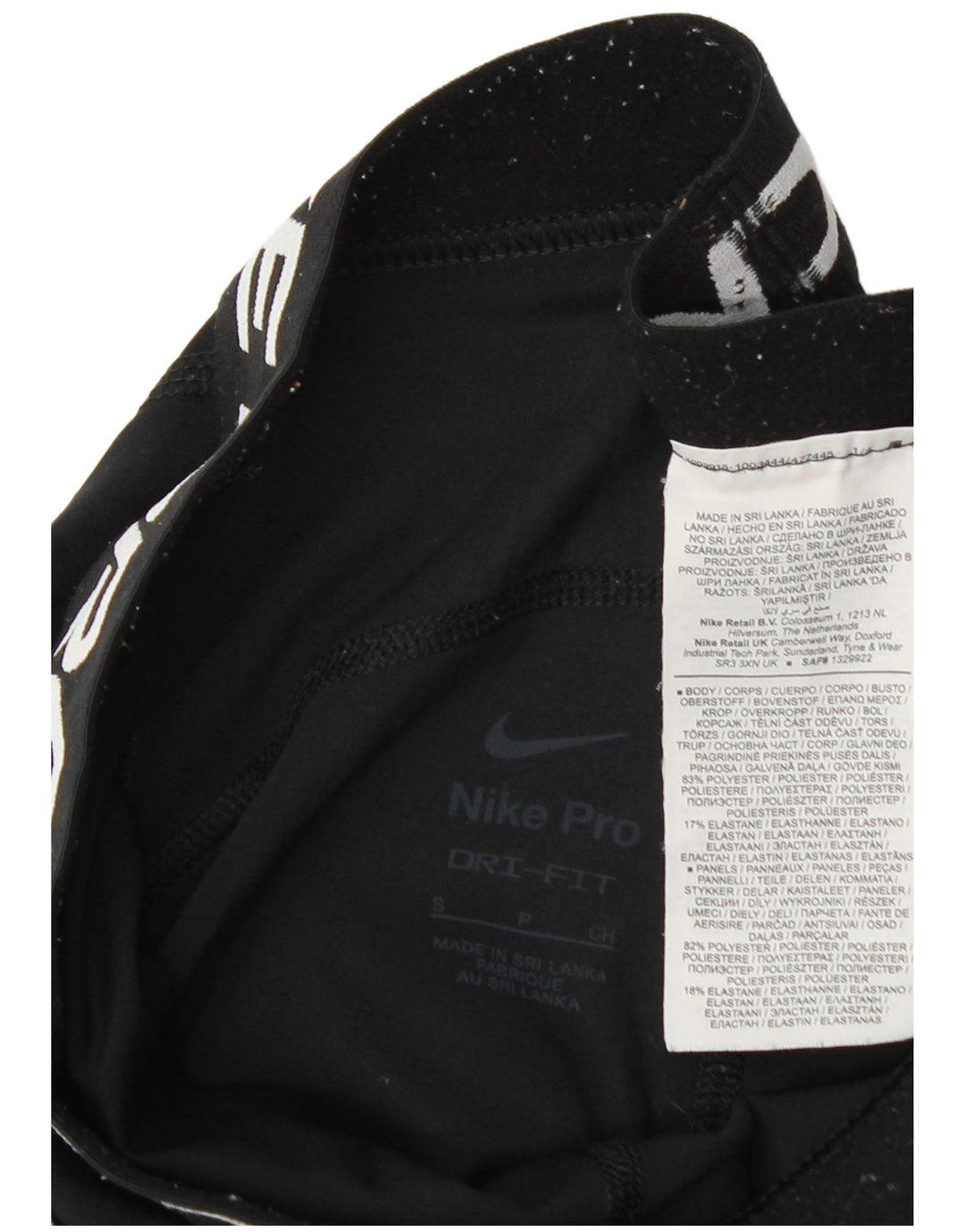 Nike Legging graphique Dri Fit pour femme UK 10 Small Noir Polyester