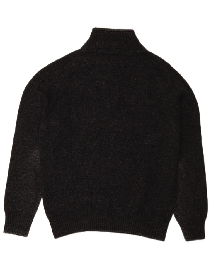 Trussardi Jeans Pull Col Zippé Petit Gris Laine Homme