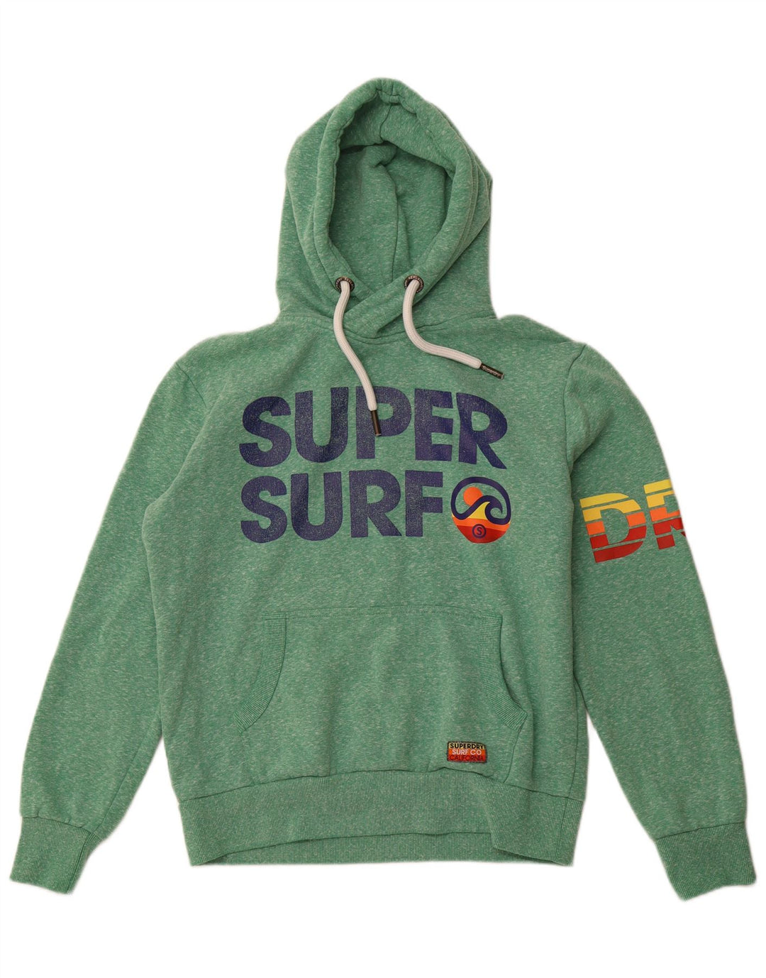 SUPERDRY Pull à capuche graphique pour homme XL en polyester moucheté vert