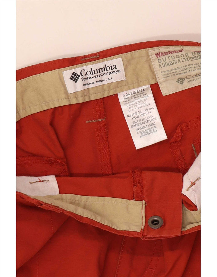 Columbia Short Cargo Homme W34 Large Orange Coton