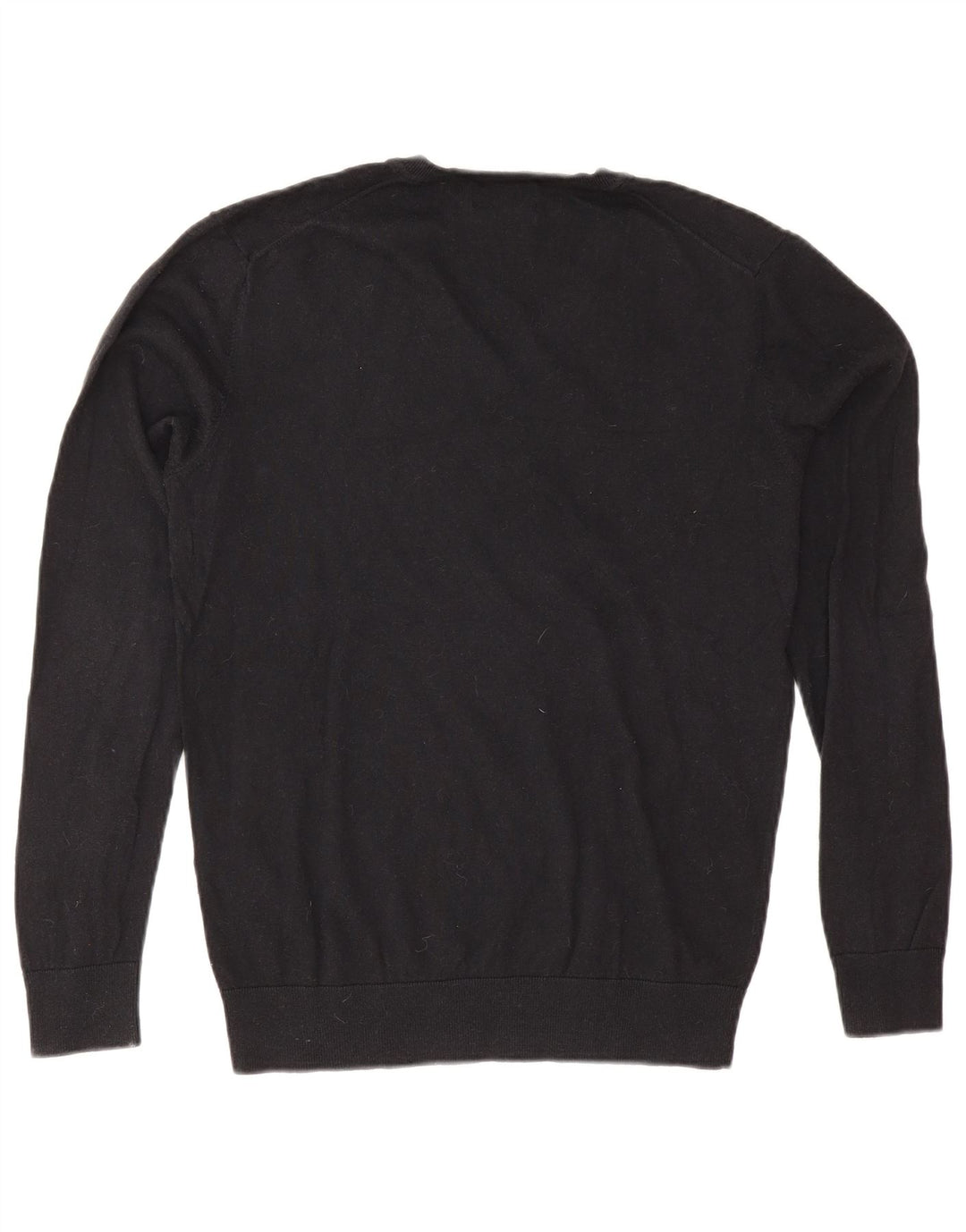 Zara Pull col V pour homme en coton noir Large