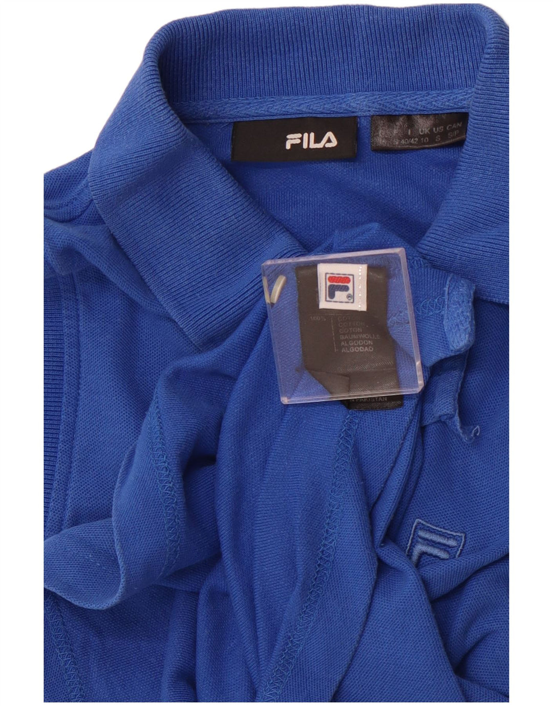 FILA Polo sans manches pour femme UK 10 Small Bleu Coton