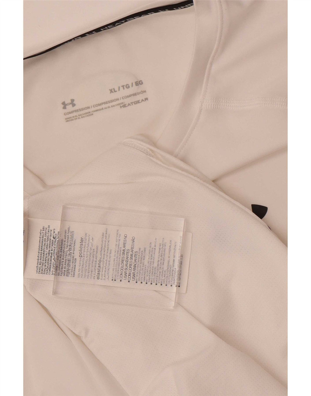 Under Armour Haut Heat Gear Homme Manches Longues XL Blanc Polyester