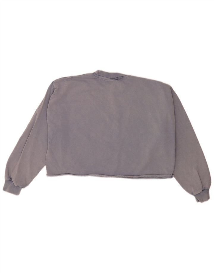 Ellesse Sweat-shirt court surdimensionné pour femme UK 8 Small Bleu Coton