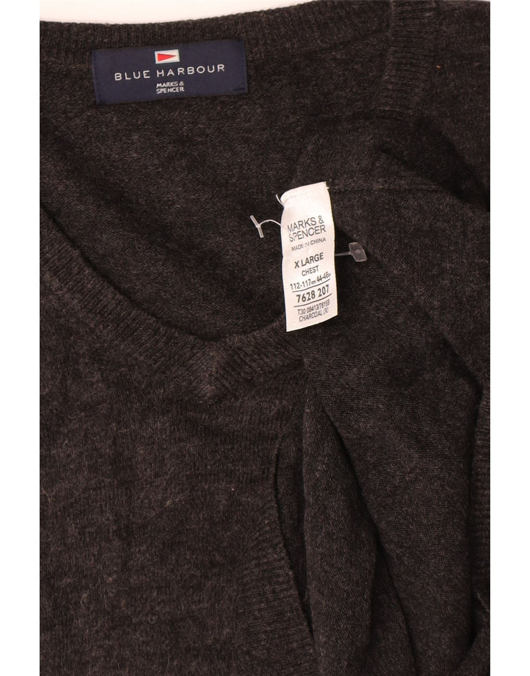 Marks & Spencer Pull Blue Harbor Col V Homme XL Gris Acrylique