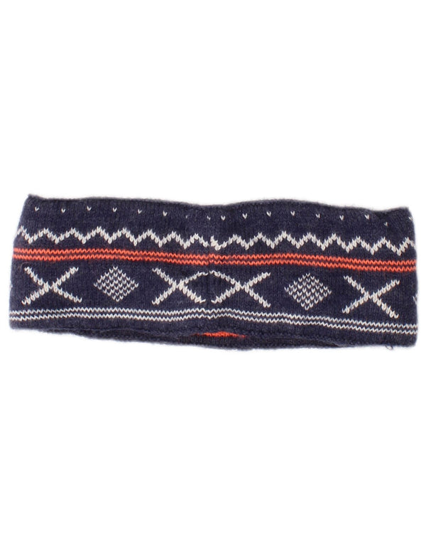 Superdry Femme Knit Snood Écharpe Taille Unique Bleu Marine Fair Isle Acrylique