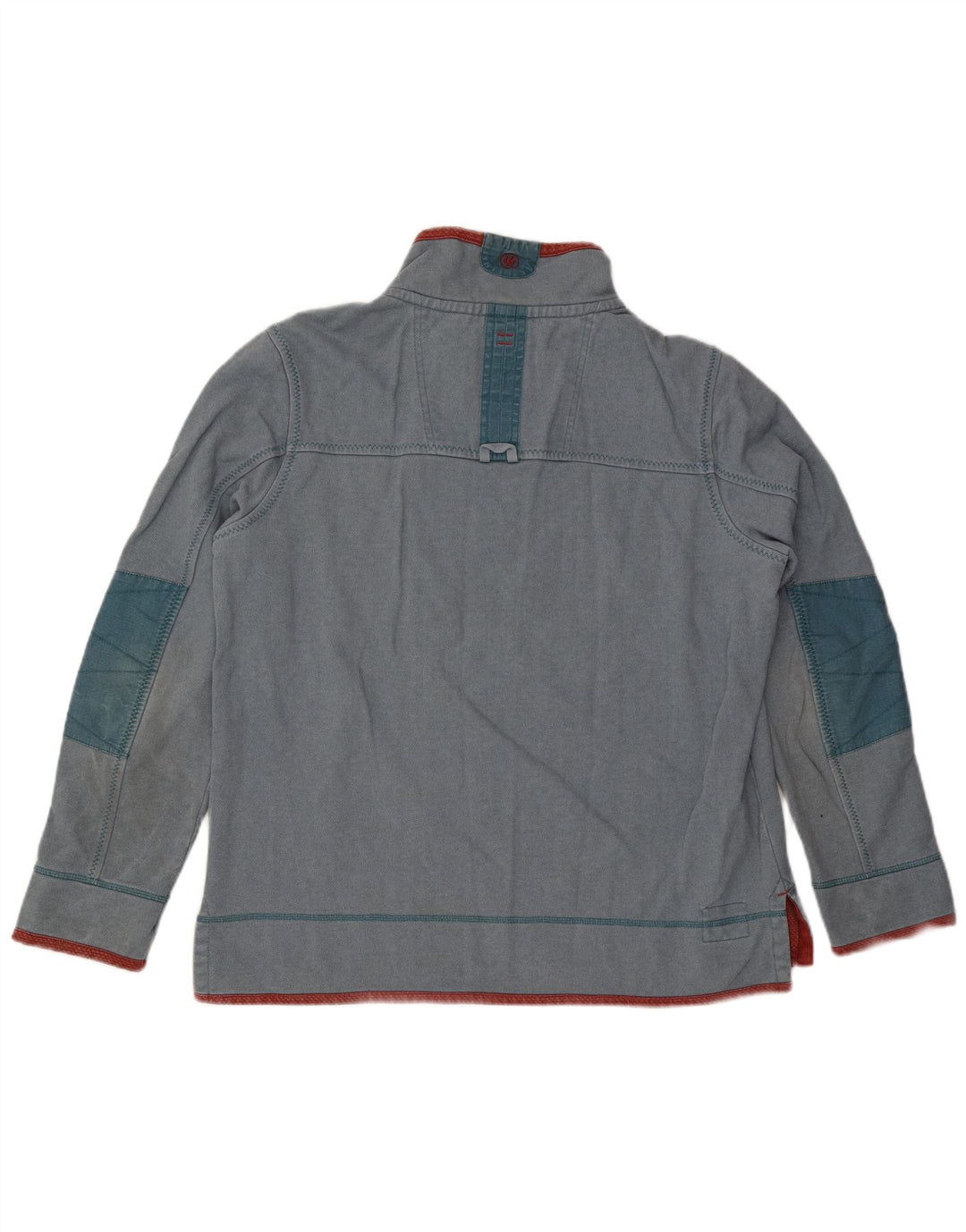 Fat Face Sweat-shirt à col zippé pour homme en coton bleu Taille L