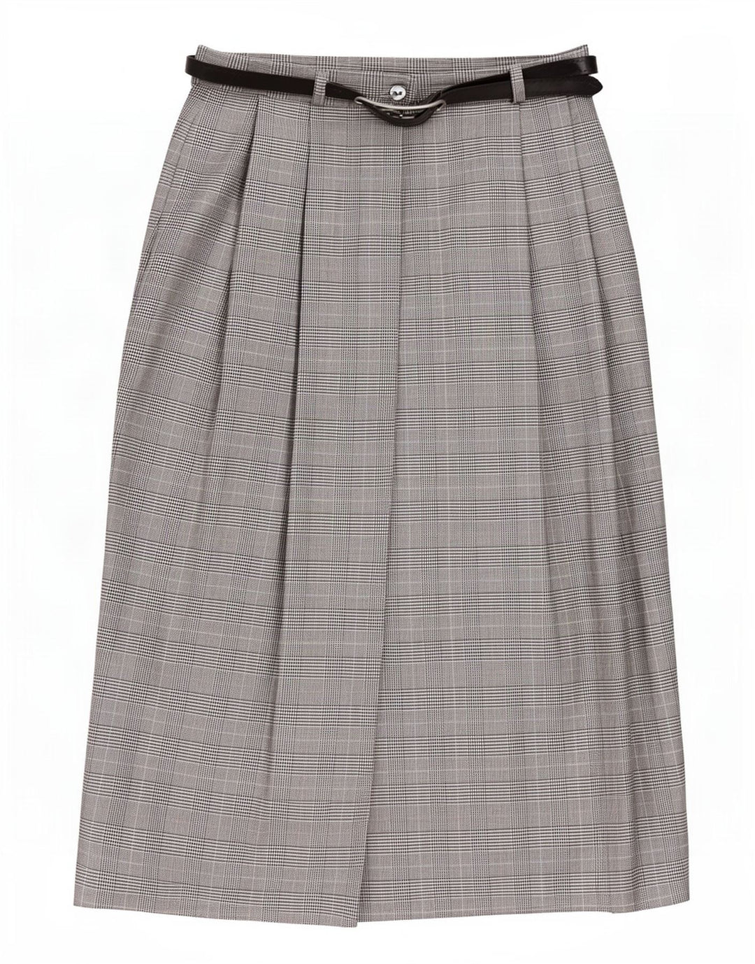 jupe portefeuille femme vintage UK 10 Petit W27 Gris Pied-de-poule Polyester