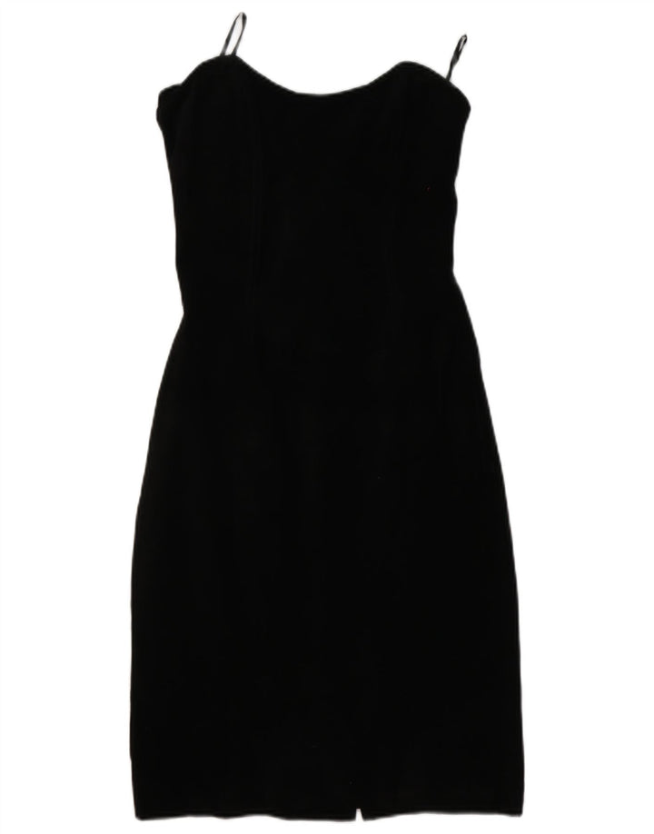 robe bustier en daim femme vintage US 11 Grand cuir noir