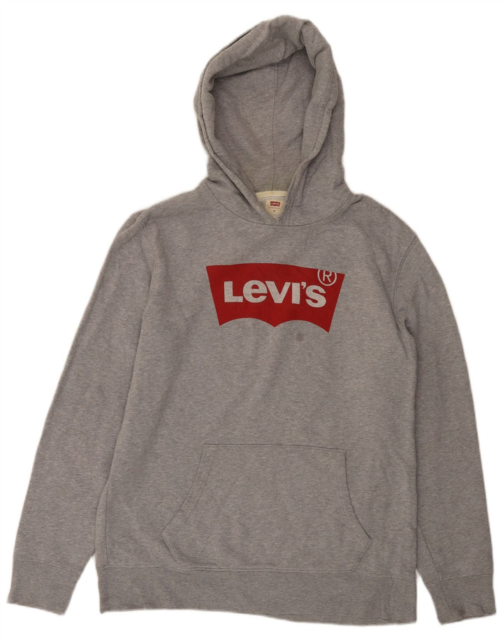Levi's Pull à Capuche Graphique Homme Gris Moyen Moucheté Coton
