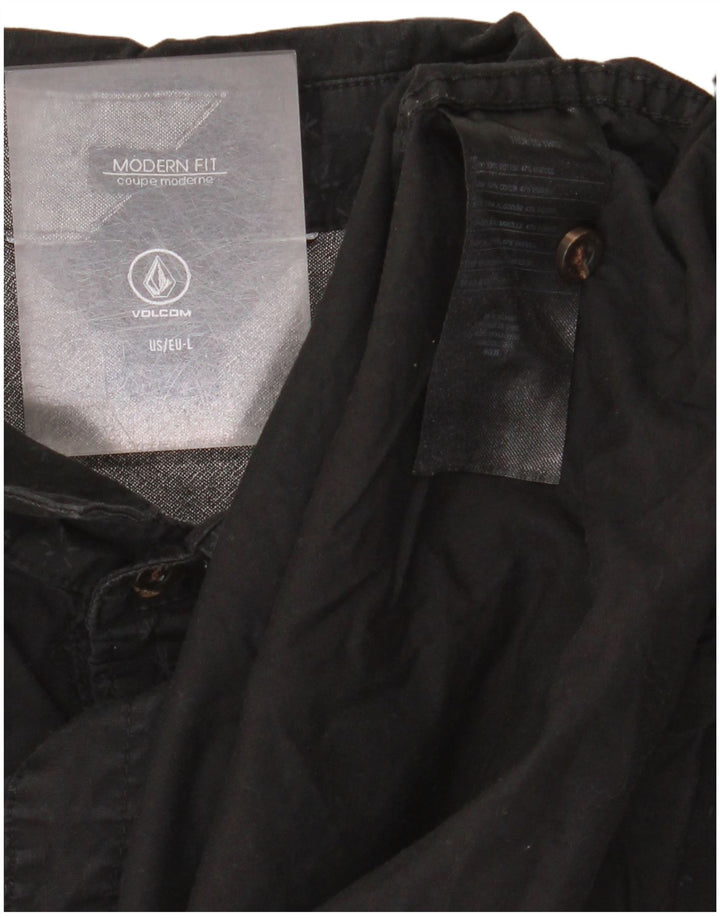 Volcom Chemise coupe moderne pour hommes, grand coton à pois noir