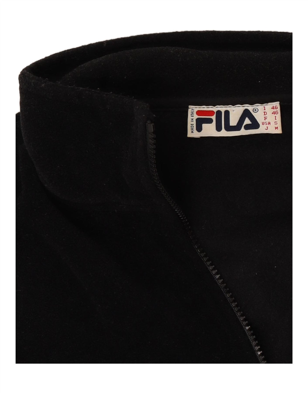 Fila Pull polaire à col zippé pour homme IT 46 Small Noir