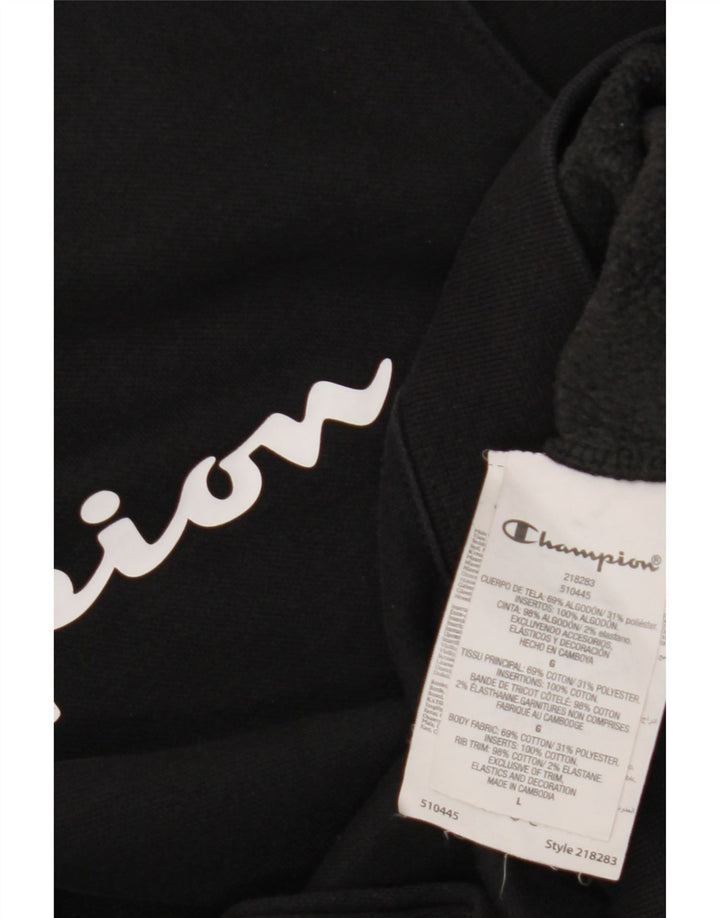 Champion Sweat-shirt graphique pour homme en coton noir Taille L