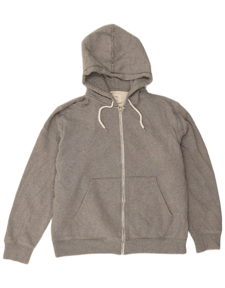 Marks & Spencer Pull à capuche zippé pour homme 2XL Gris Coton