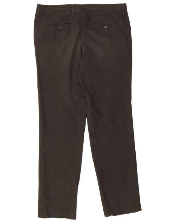 Marks & Spencer Mens Slim Fit Chino Trousers W34 L31 Grey Houndstooth