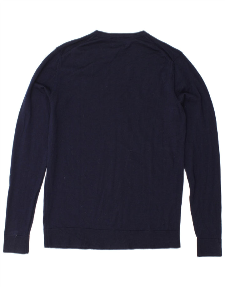 JACK & JONES Pull à col rond pour homme en laine bleu marine Small