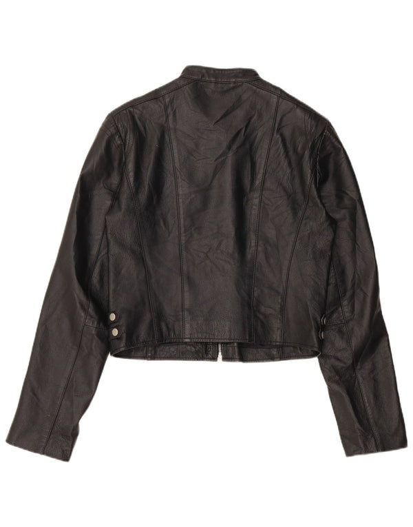 Conbipel Veste de motard en cuir court pour femme IT 44 Cuir noir moyen