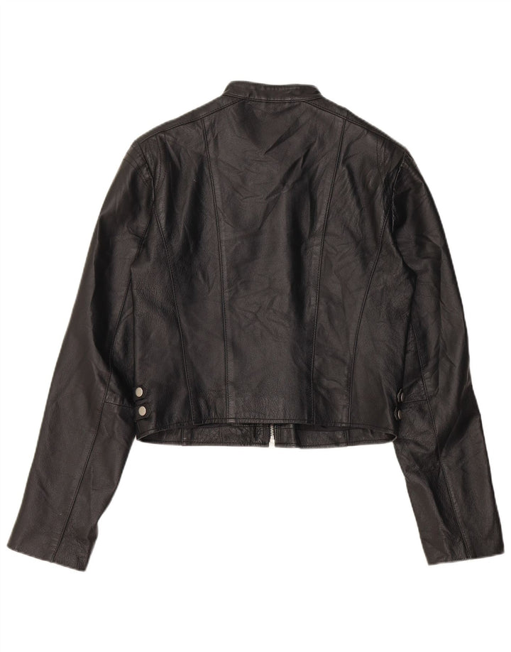 Conbipel Veste de motard en cuir court pour femme IT 44 Cuir noir moyen