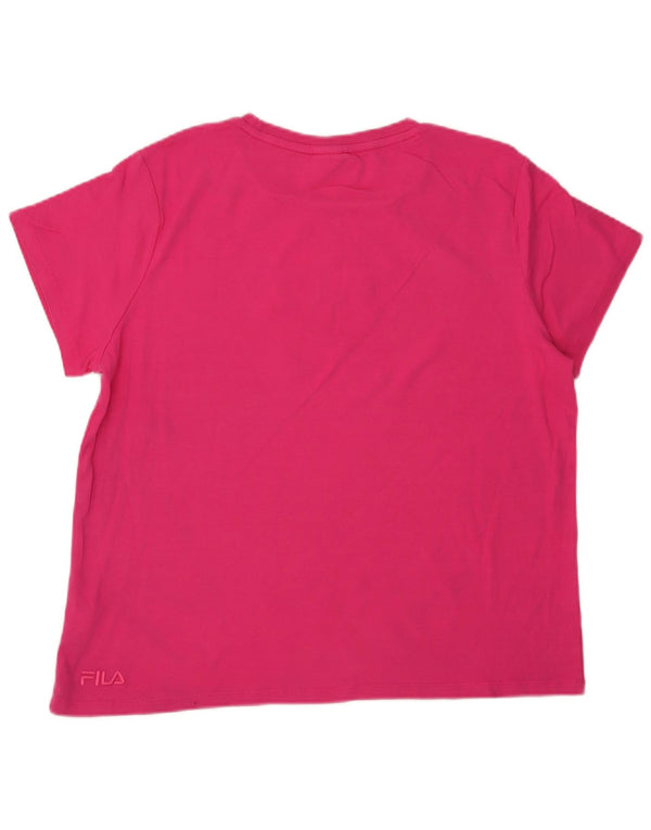 Fila T-shirt graphique pour femme UK 18 XL Rose Coton