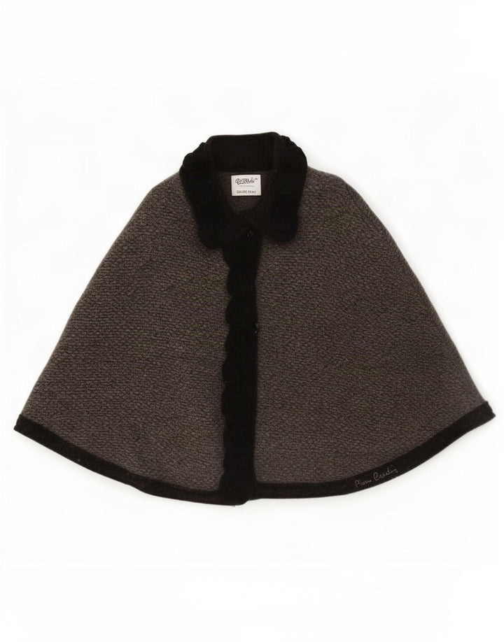 Pierre Cardin Manteau Poncho Femme Taille Unique Laine Grise