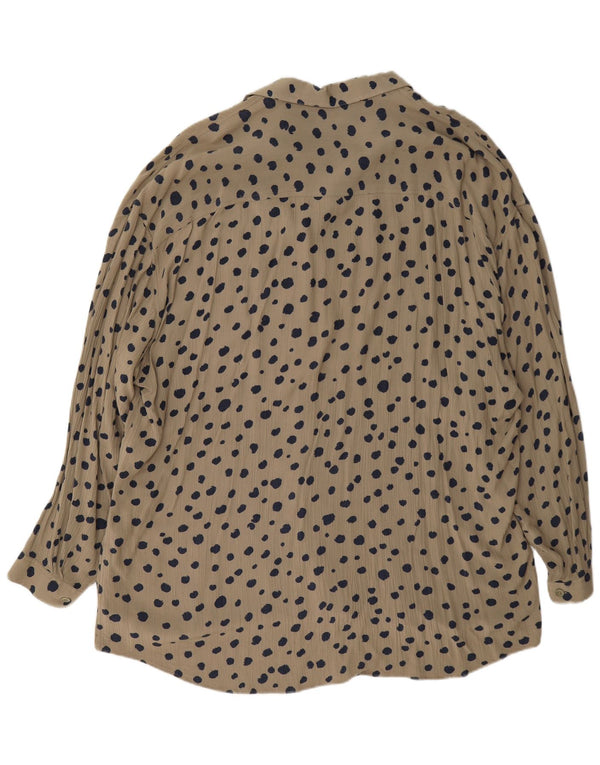 Armani Chemisier Femme UK 20 2XL Viscose Tachée Marron