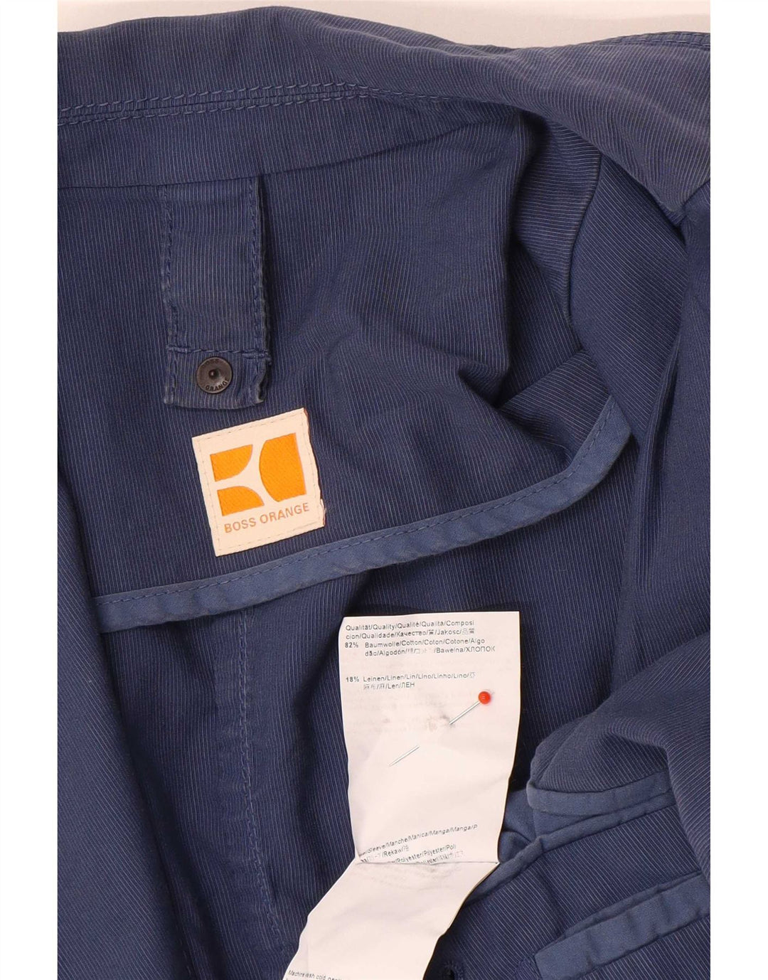 Hugo Boss Veste blazer à 3 boutons pour homme EU 52 XL Bleu Coton