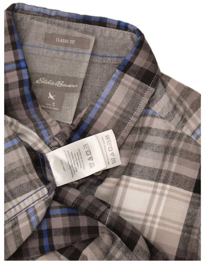 Eddie Bauer Chemise classique en flanelle pour homme en coton à petits carreaux gris