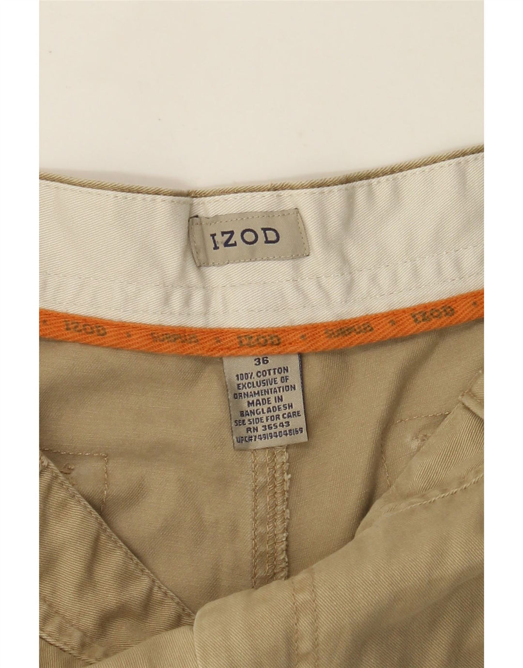 IZOD Short Cargo Homme W36 Grand Coton Beige
