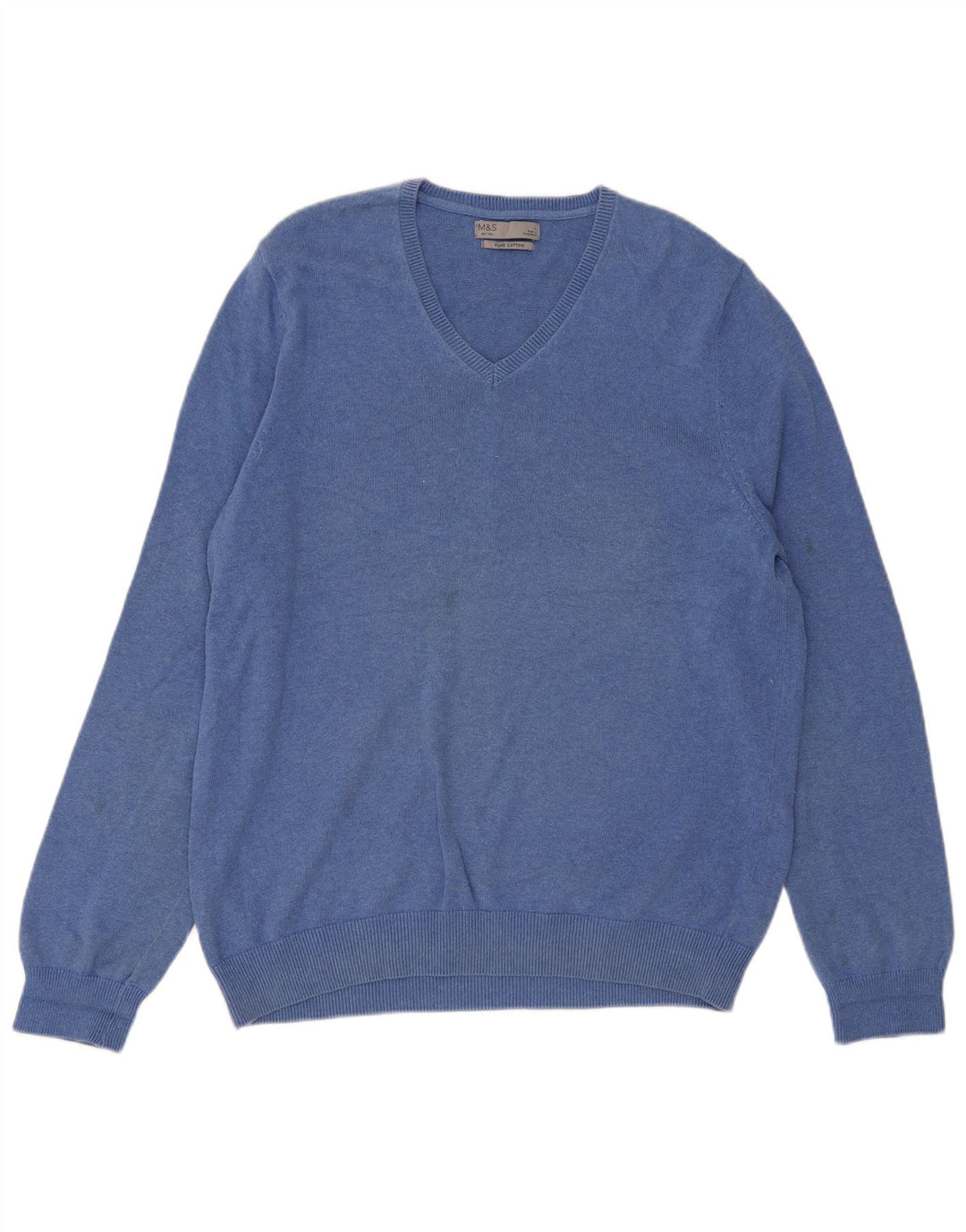Marks & Spencer Pull col V pour homme Bleu Taille L