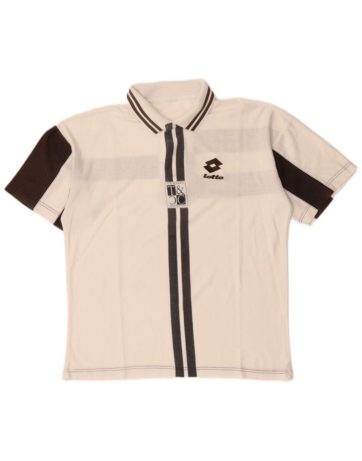 LOTTO Polo Graphique Homme Blanc Moyen Colourblock