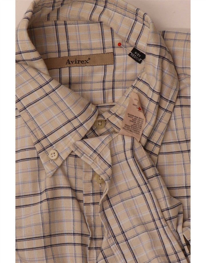 Avirex Chemise en flanelle pour homme en coton à carreaux beige moyen