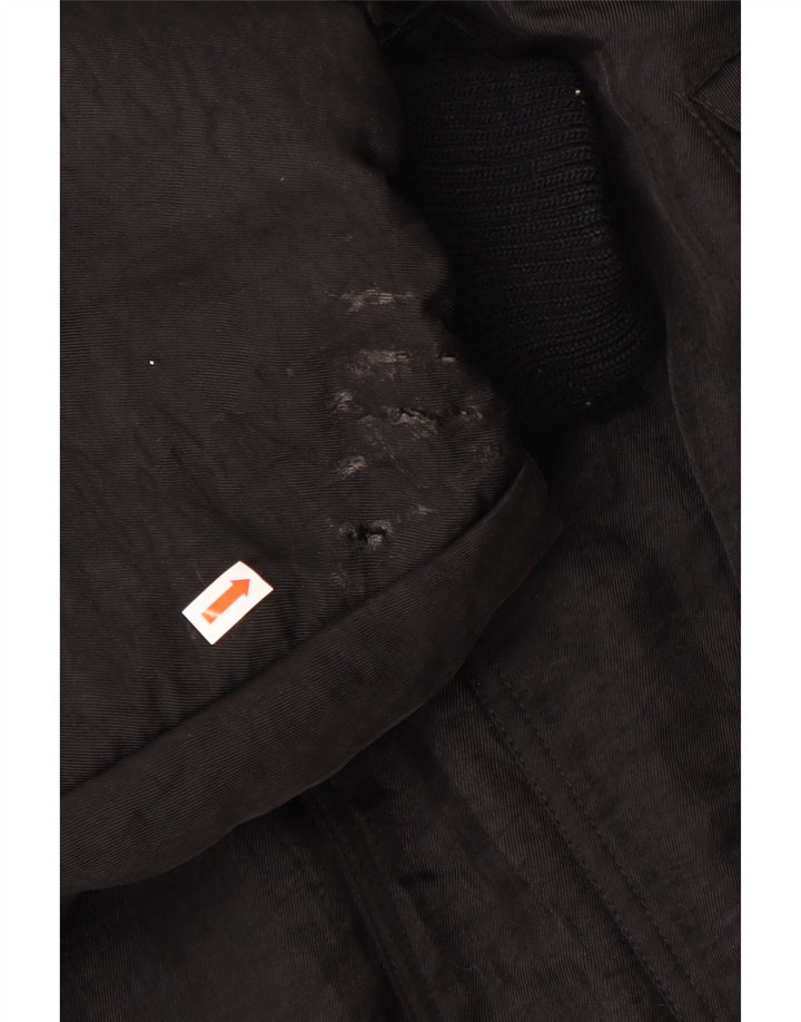 vintage Mens Loose Fit Veste rembourrée UK 38 Moyen Noir