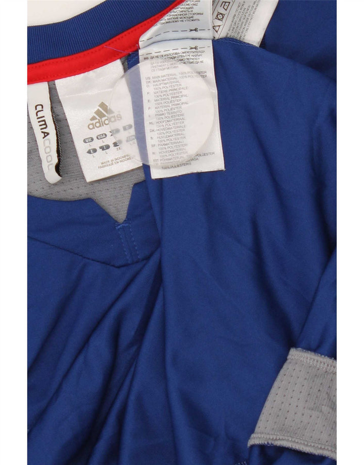 Adidas Hommes Climacool T-Shirt Haut Grand Bleu Colorblock Polyester