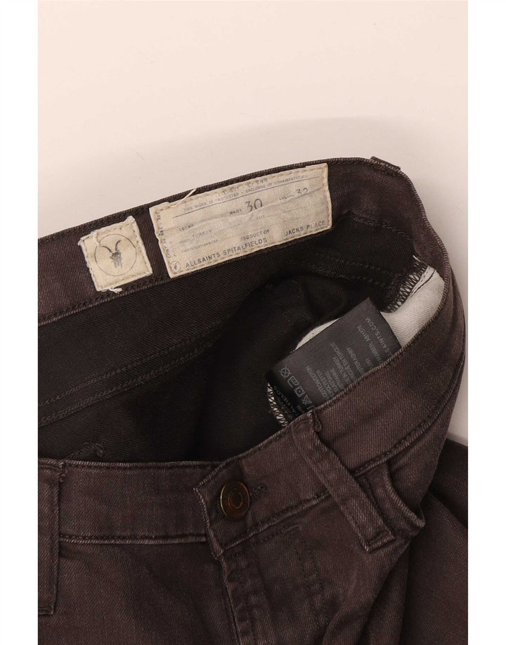 All Saints Jean Slim Femme W30 L32 Marron Coton